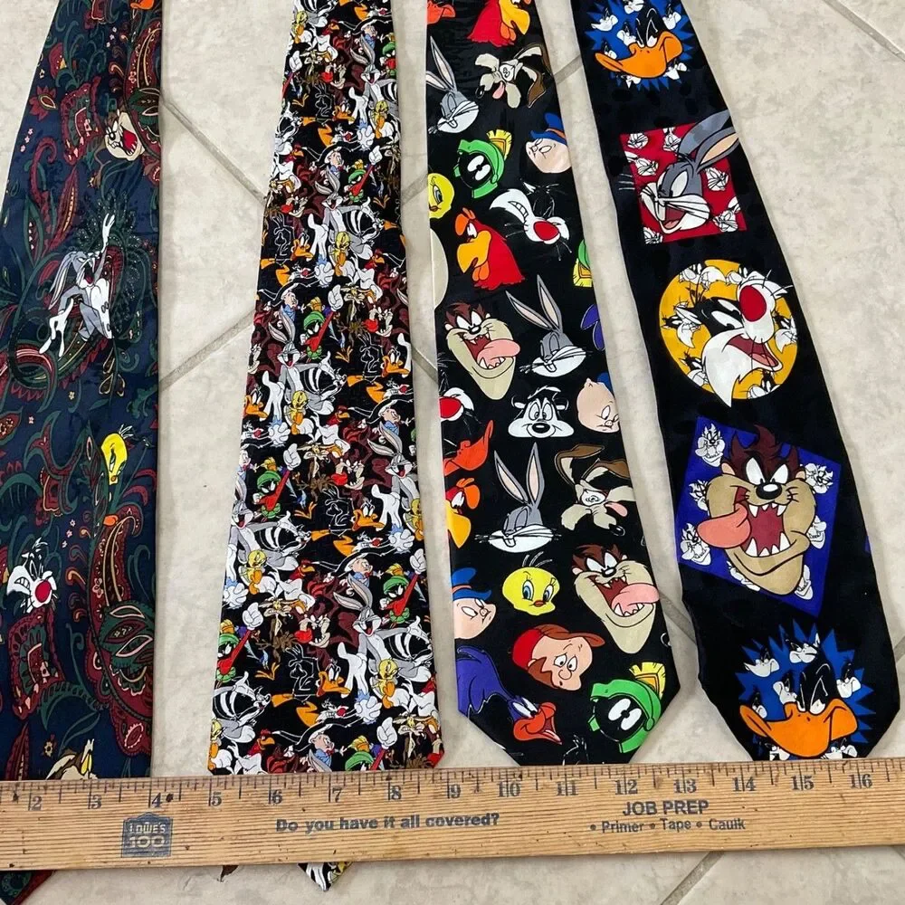 Looney Tunes Mania Vintage classic Tie lot of 4 1990's Y2K Marvin the Martian +